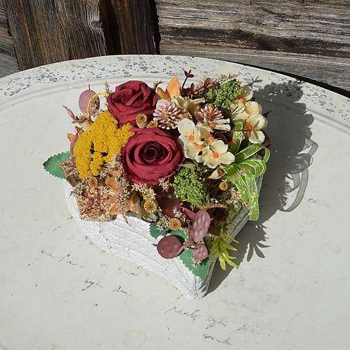 Dekorácie - Smútočné kameninové srdiečko - 17800087_