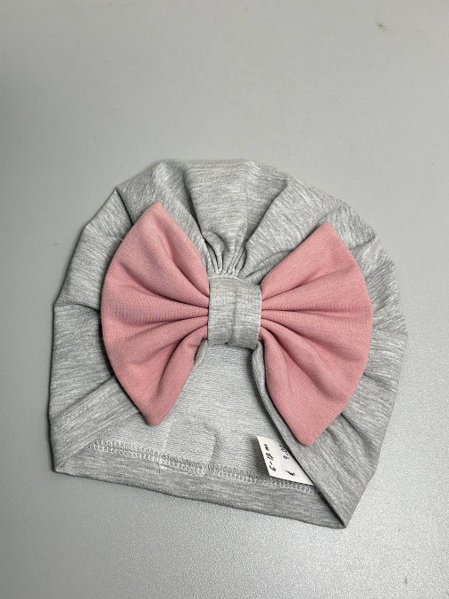 Turban čiapka s mašľou  6-12m