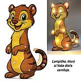Svietidlá - Detská drevená LED lampa Lasička - 17799702_