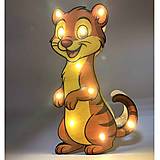 Svietidlá - Detská drevená LED lampa Lasička - 17799704_