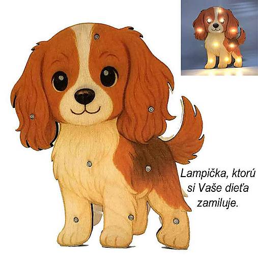 Svietidlá - Detská drevená LED lampa Cavalier - 17799322_