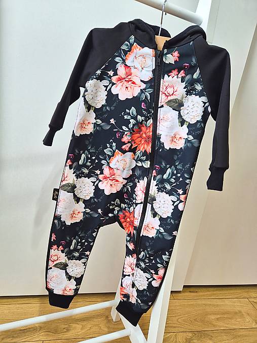 Overaly - Softshellový overal Kvety - 17802608_