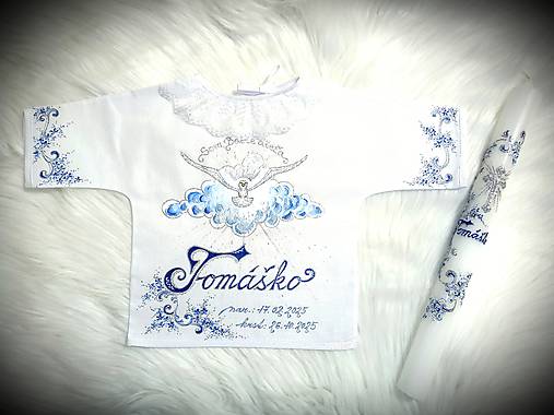 Detské oblečenie - Košieľka + sviečka na krst - 17801503_