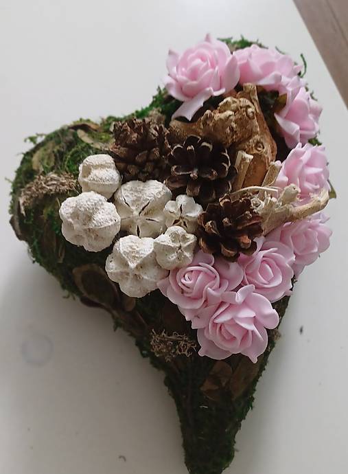 Dekorácie - Srdce machové  - 17802372_