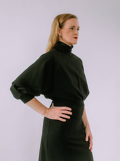 Šaty - MIESTNE TEPLÁKOVÉ ŠATY TEREZA (ČIERNE) - 17806790_