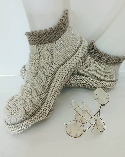 Ponožky, pančuchy, obuv - Dámske vlnené papuče  - 17805126_