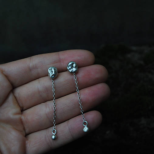 Náušnice Meteority,  Striebro 925