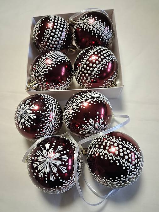 Dekorácie - Vianočné gule zdobené voskom - 17804328_