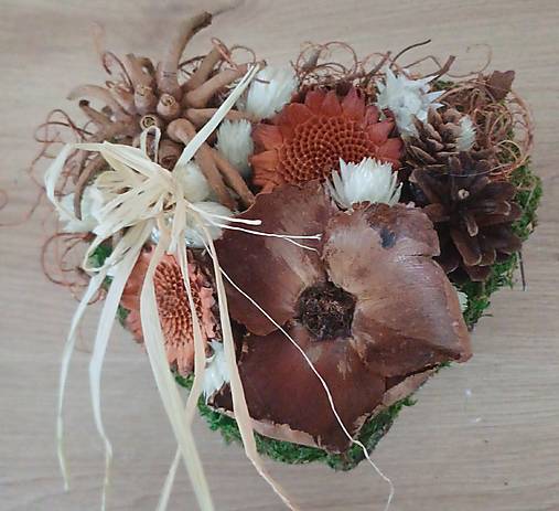 Dekorácie - Srdce machové - 17806814_