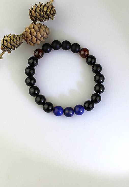 Náramky - turmalín,granát,lapis a ónyx pánsky náramok - 17807967_