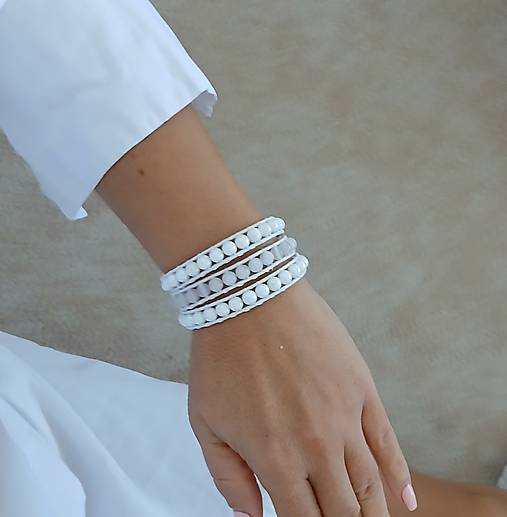 Náramky - Biely Wrap  - 17808254_