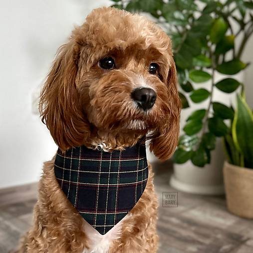 Pre zvieratá - MARYBARY Štýlová bandana / šatka pre psa - károvaná tmavomodrá - 17808720_