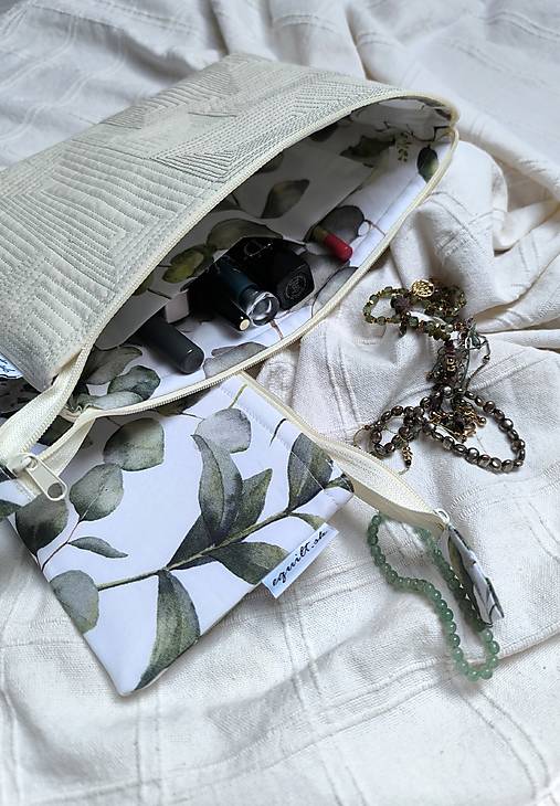 Kozmetická taštička a puzdro na okuliare (Olivovo zelená)