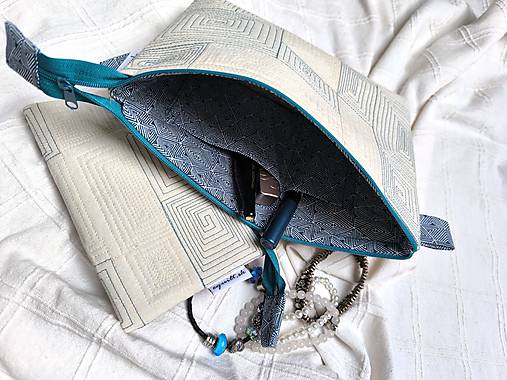 Kozmetická taštička a puzdro na okuliare (Petrolejovo modrá)