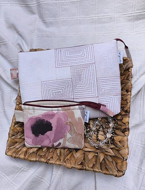 Kozmetická taštička a puzdro na okuliare (Bordová)