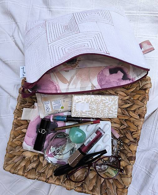 Kozmetická taštička a puzdro na okuliare (Bordová)