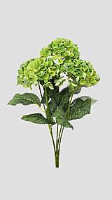 Dekorácie - Kytica hortenzia 45cm - dekorácia (Zelená) - 17809747_