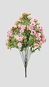 Dekorácie - Kytica miniruží 55cm - dekorácia (Ružová) - 17809800_