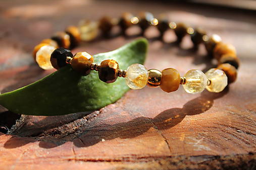 Tiger eye_citrine rondelle výbrus