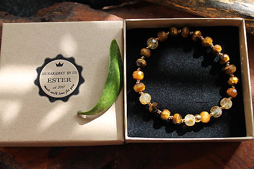 Tiger eye_citrine rondelle výbrus