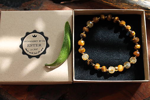 Tiger eye_citrine rondelle výbrus