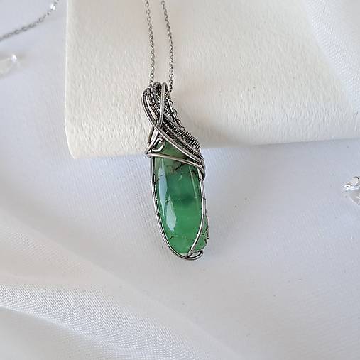 Náhrdelník chryzopras mentolový