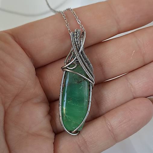 Náhrdelník chryzopras mentolový