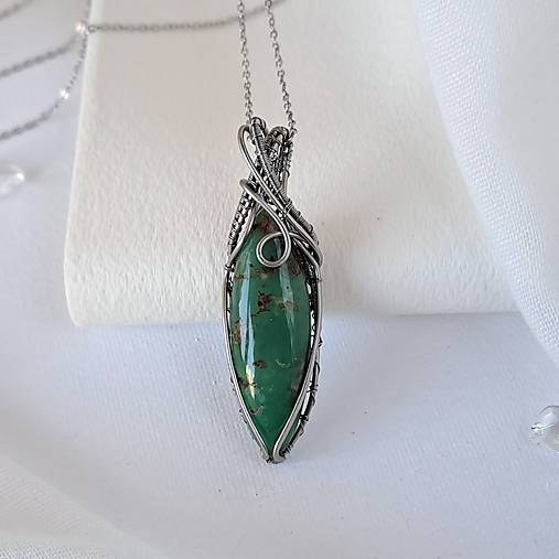 Náhrdelník chryzopras tmavý