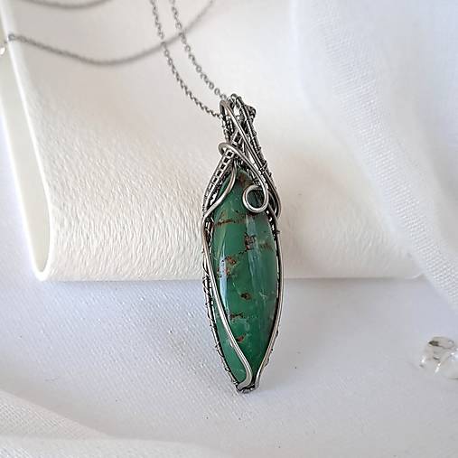 Náhrdelník chryzopras tmavý