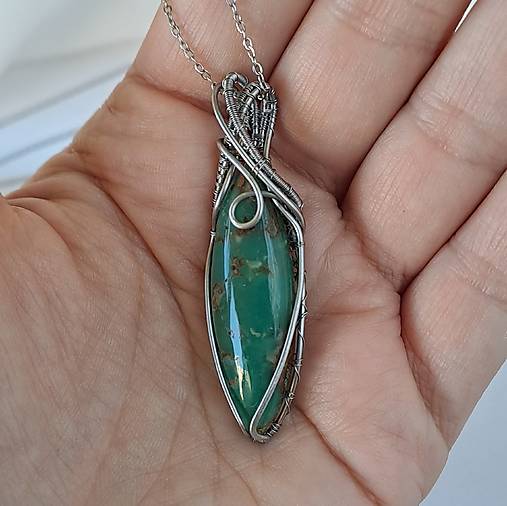 Náhrdelník chryzopras tmavý