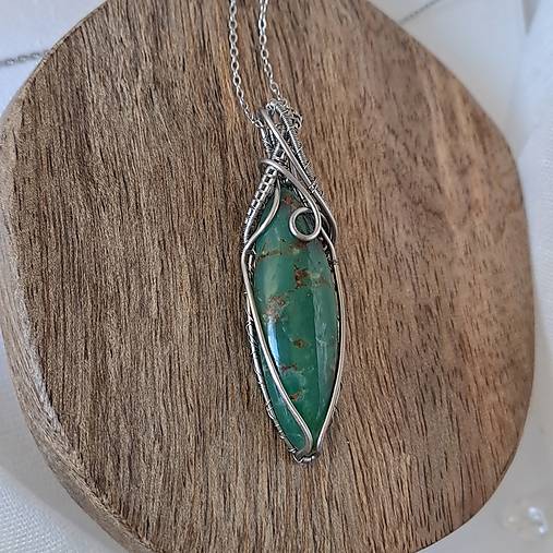 Náhrdelník chryzopras tmavý