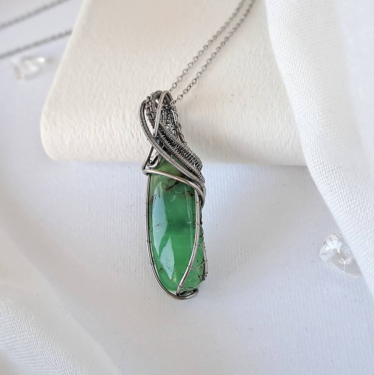 Náhrdelník chryzopras mentolový