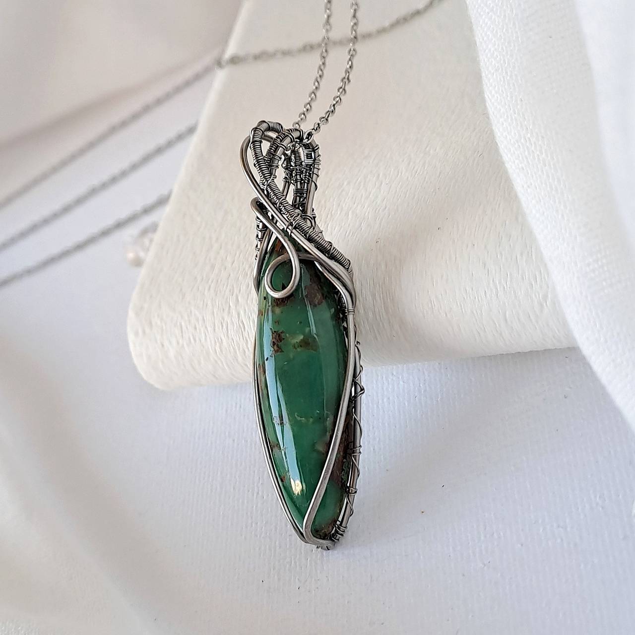 Náhrdelník chryzopras tmavý