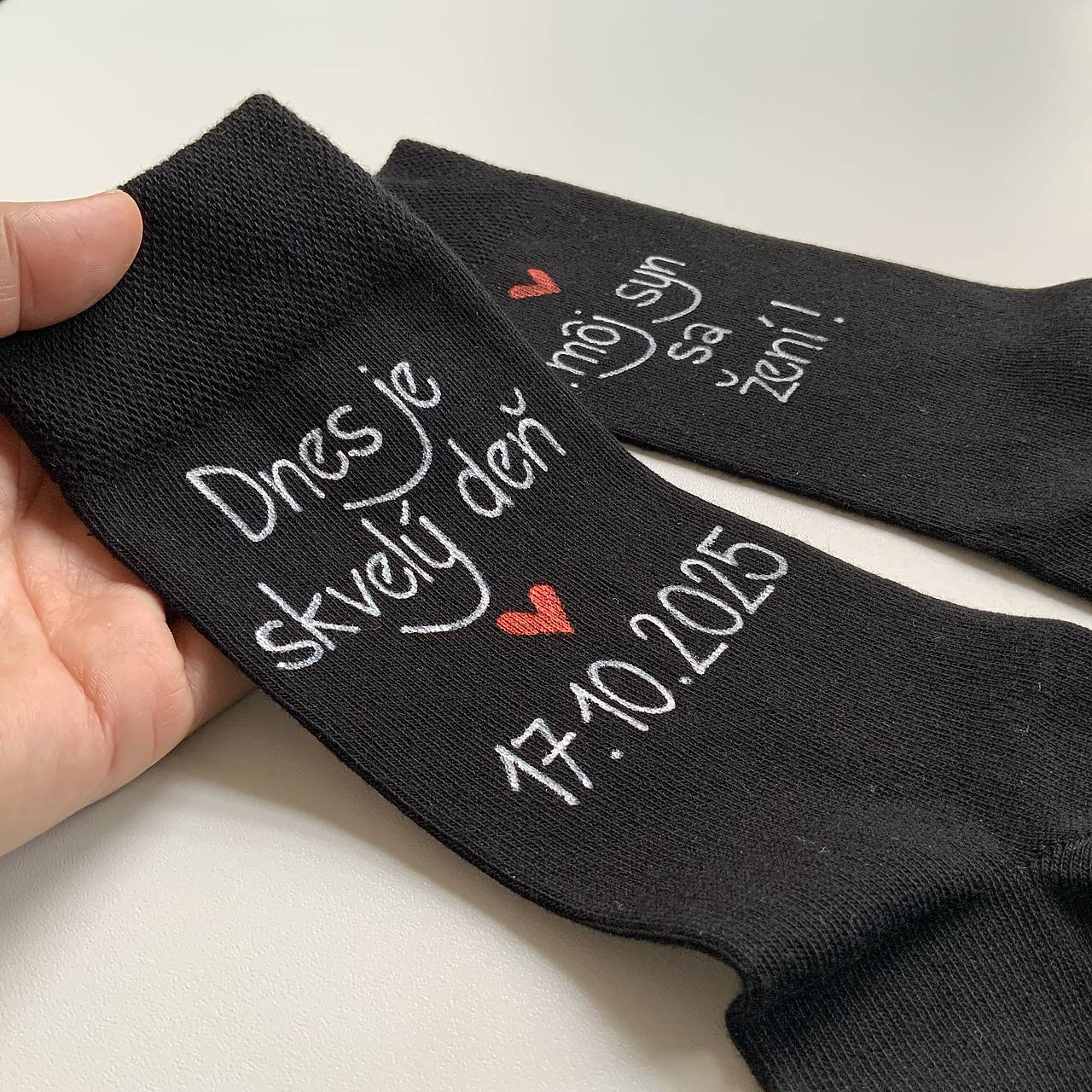 Maľované ponožky pre otca ženícha / nevesty (otca ženícha)