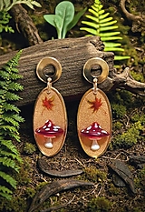  - Napichovacie 3D náušnice s muchotrávkami, nerezová oceľ - 17810279_