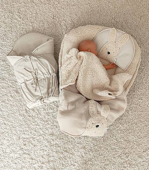 Detský textil - Set do postieľky béžová ( 4 dielna sada) - 17813022_