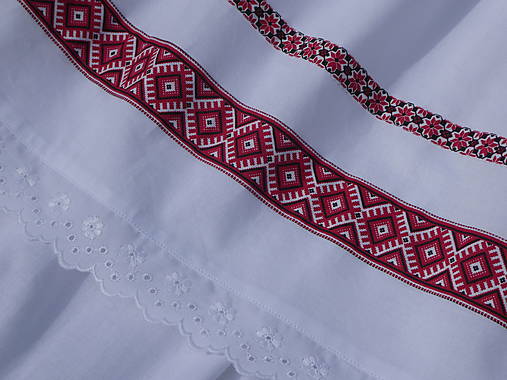 Iné oblečenie - Svadobná zásterka Folk pruhy červené - 17811770_