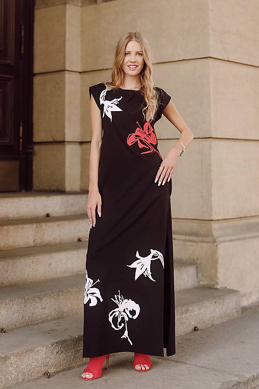 Šaty - A1647 ALSUM úpletové šaty ultra maxi - 17813018_