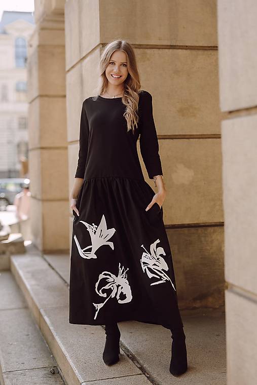 Šaty - A1654 LDPSD Šaty s popelínovou sukní Maxi - 17813028_