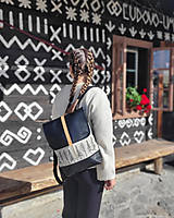 Batohy - Ruksak (bavlna, ľan, koža) stromčeky - 17812655_