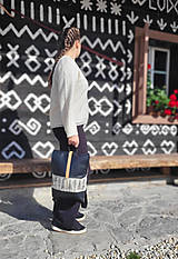 Batohy - Ruksak (bavlna, ľan, koža) stromčeky - 17812659_