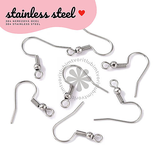 Komponenty - (3356) Háčiky na náušnice s očkom, 20x19 mm - 10 párov - 17812303_