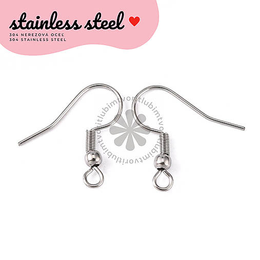 Komponenty - (2144) Háčiky na náušnice s očkom, 20x19 mm - 1 pár - 17813049_