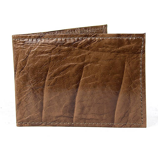 Peňaženky - Kožené púzdro na karty a vizitky, dezén croco v hnedej farbe - 17812745_