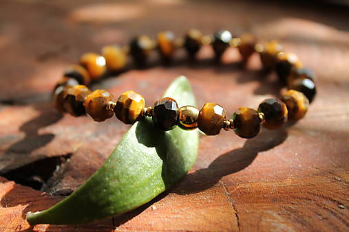 Tiger eye rondelle výbrus