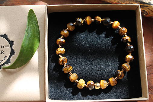 Tiger eye rondelle výbrus