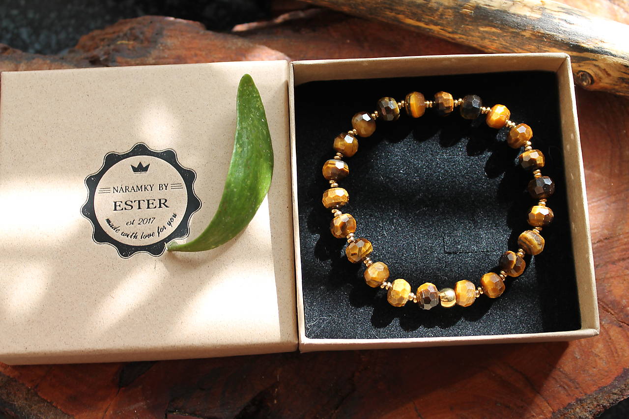 Tiger eye rondelle výbrus