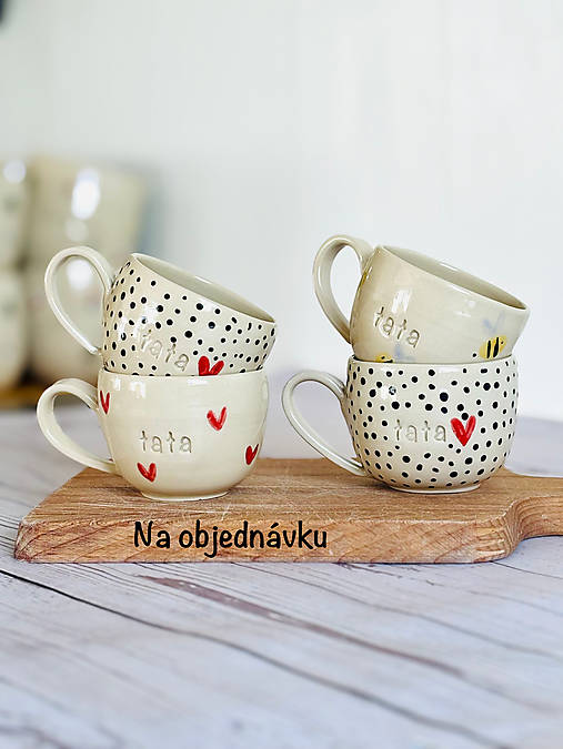Espresso šálka maľovaná tata NA OBJEDNÁVKU (100ml, su uškom)