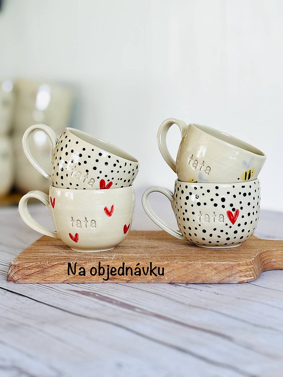 Espresso šálka maľovaná tata NA OBJEDNÁVKU (100ml, su uškom)