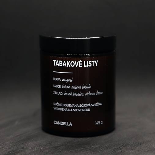 TABAKOVÉ LISTY sójová sviečka